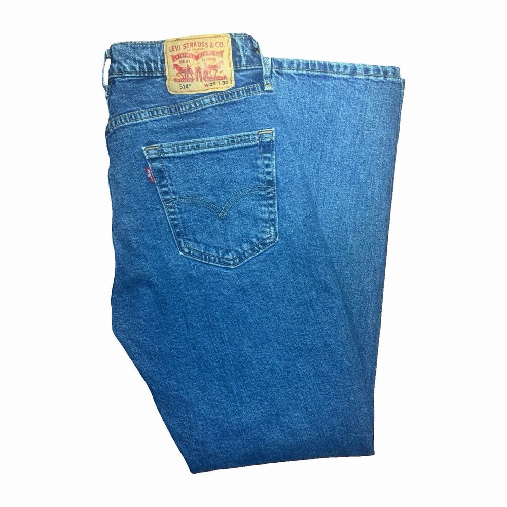 Levis Y2K 514 Slim Straight Jeans Mens W29 L30 Medium Stonewash Blue Denim Style